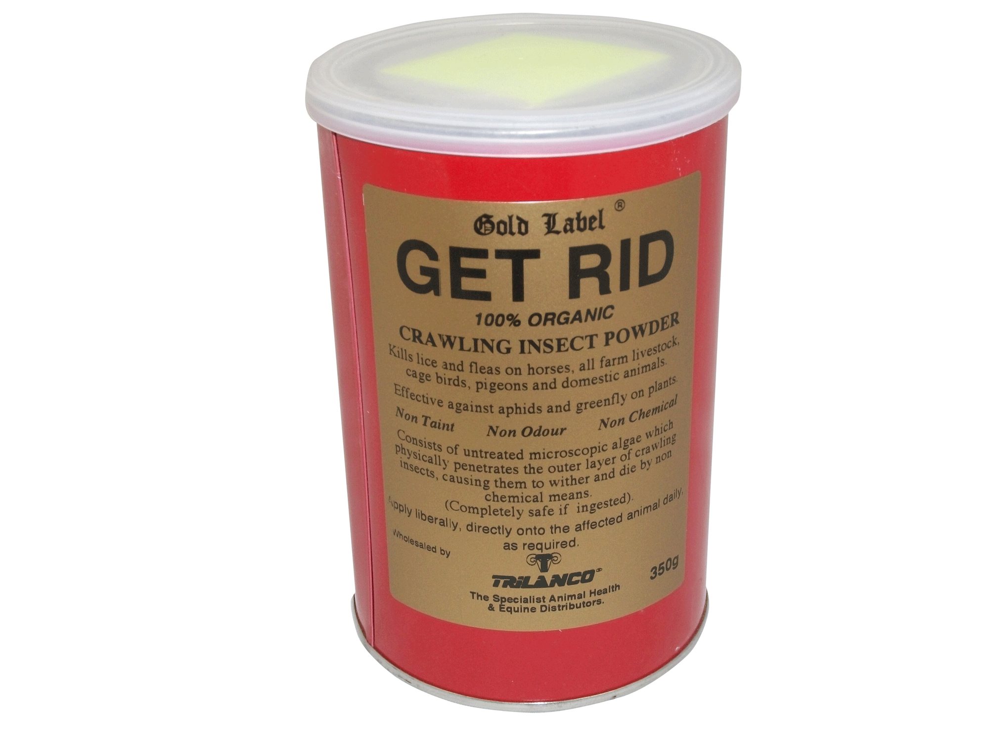 Gold Label 'Get Rid' Polvere Antiparassitaria Per Cavalli 350g | Naturale E Biologica | Contro Pidocchi E Pulci