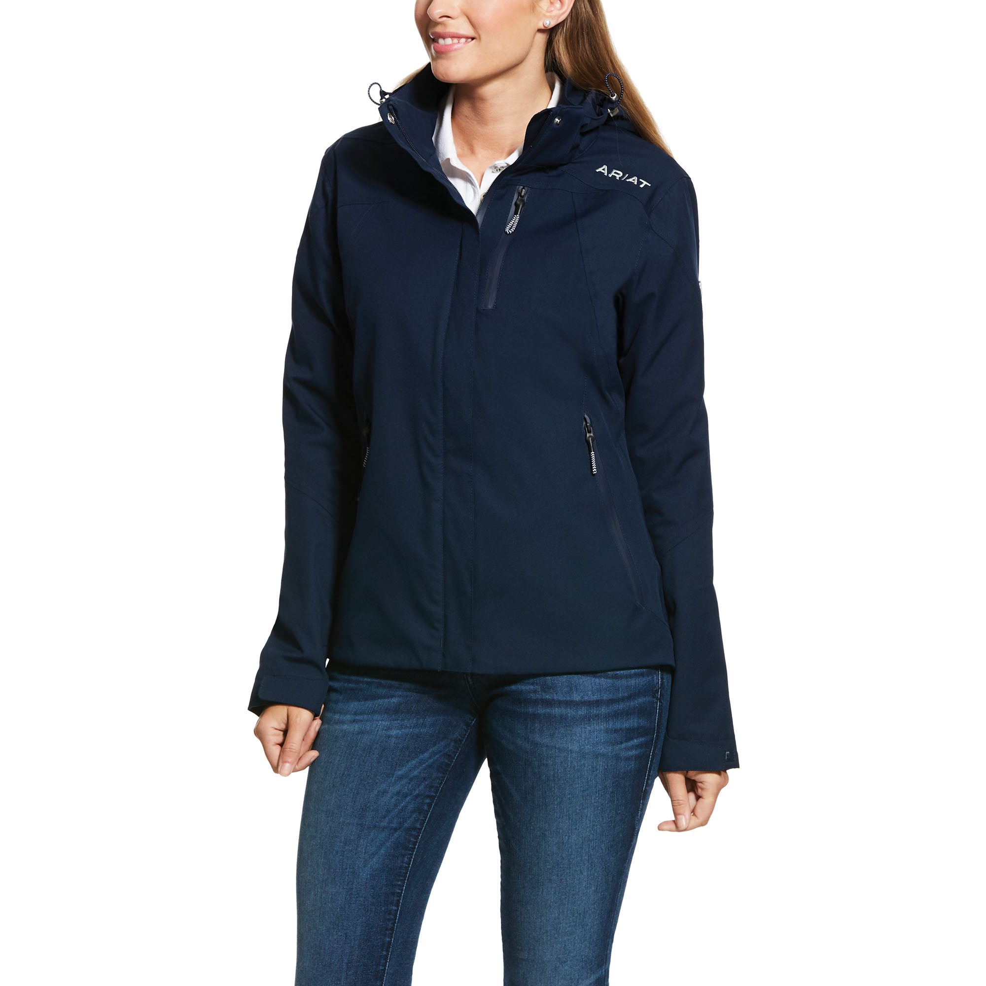 ARIAT COASTAL WATERPROOF JACKET NAVY Robinsons Equestrian