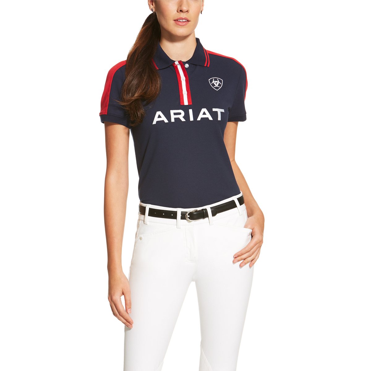 Ariat Ladies New Team Polo Shirt Navy Robinsons Equestrian