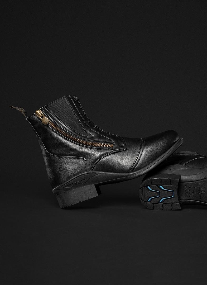 Mountain Horse Veganza Paddock Boot Short Side Zip Black Robinsons