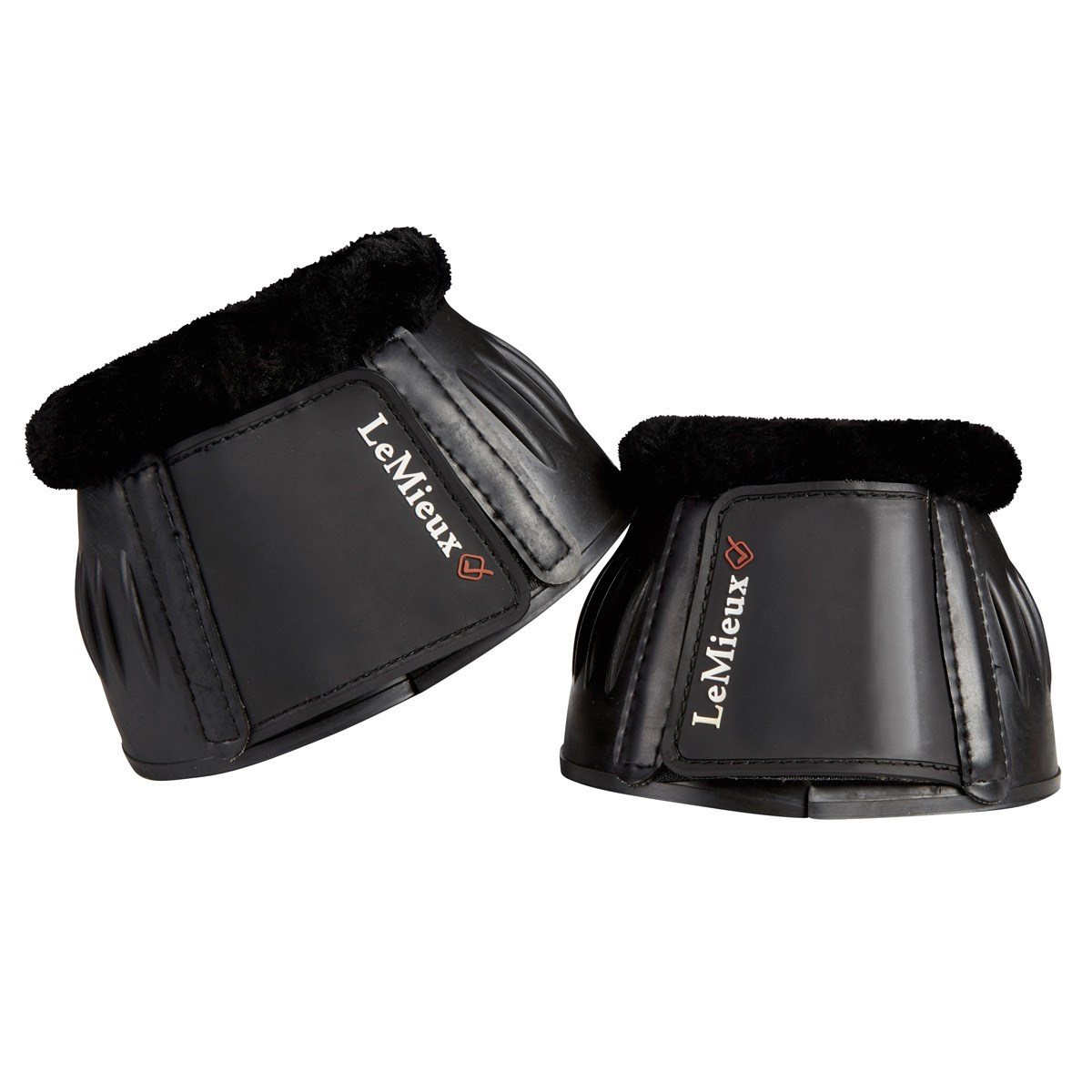 LeMieux Rubber Bell Boots With Fleece Black Robinsons Equestrian