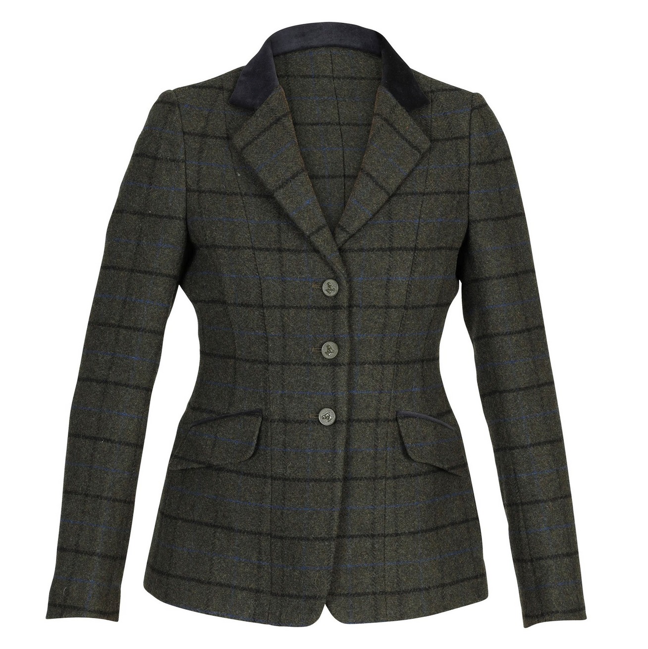 Veste équitation Shires Aubrion Saratoga - Tweed Bleu/rouge/faon - Taille 40'' (16) - Neuf Sous Emballage