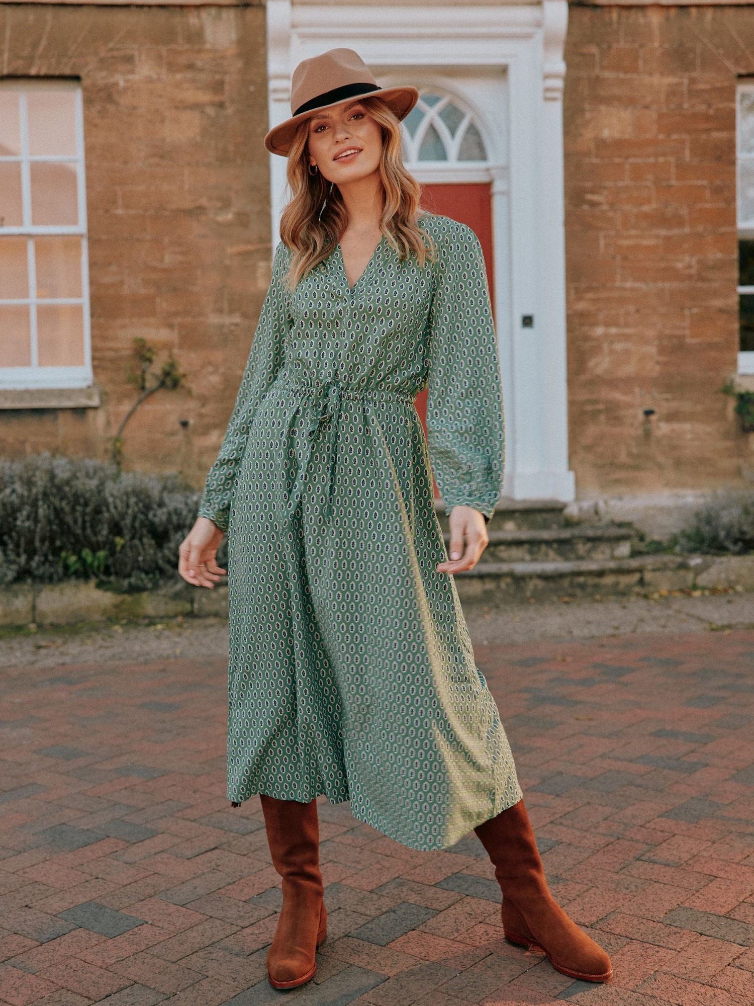 green emerald velvet dress Joules Lucia Dress main image 0