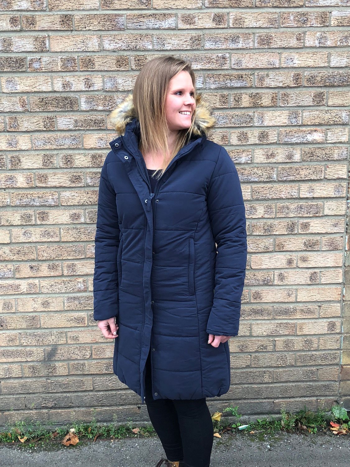 Hunter Outdoor Fur Trim Jacket Navy Robinsons Equestrian