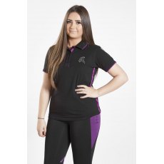 Firefoot Ladies Crofton Polo Top Black Plum