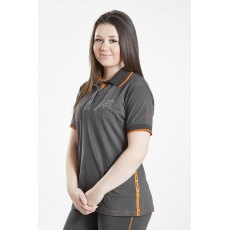 Firefoot Ladies Crofton Polo Top Charcoal / Orange