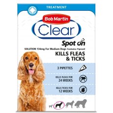 Bob Martin Flea Clear Spot On Medium Dog 3 Tube