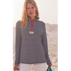 Joules Pip Half Zip Sweatshirt Navy Cream Stripe