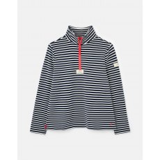 Joules Pip Half Zip Sweatshirt Navy Cream Stripe