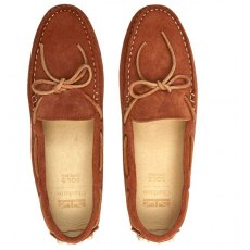 Chatham Aria Suede Driving Moccasin Cognac