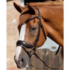 Premier Equine Rizzo Anatomic Snaffle Bridle with Flash Brown