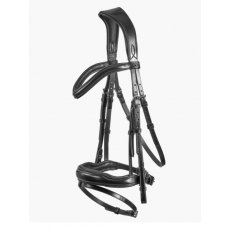 Premier Equine Rizzo Anatomic Snaffle Bridle with Flash Brown
