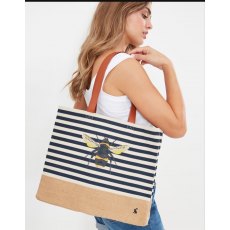 Joules Sandside Jute And Printed Canvas Shopper