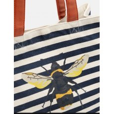 Joules Sandside Jute And Printed Canvas Shopper