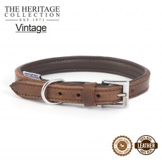 Ancol Vintage Leather Padded Collar - Size 5