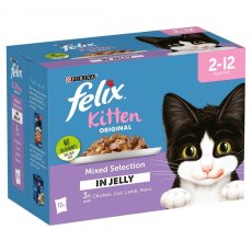 Felix Pouch Kitten Mixed Chunks In Jelly - 12 X 100g
