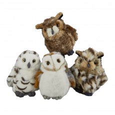 Living Nature 4 Assorted Soft Toy Owls - 13cm