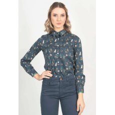 Hartwell Layla Navy Shirt - Hunting Scene