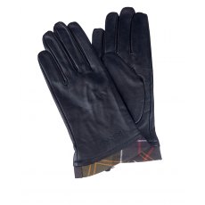 Barbour Tartan Trim Leather Gloves