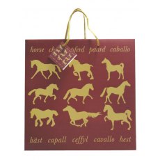 Maroon Horse Large Gift Bag