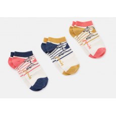 Joules Rilla 3pk Trainer Socks Sausage Dogs