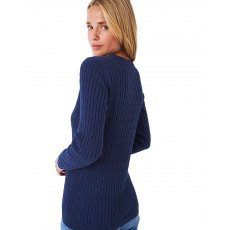 Crew Clothing Ladies' Heritage V Neck Cable Jumper