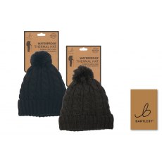 Bartleby Unisex Waterproof Cable Knit Bobble Hat