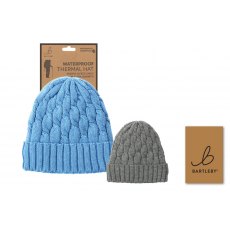 Bartleby Women's Sherpa-Lined Cable Knit Waterproof Hat