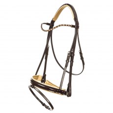 Imperial Riding Snaffle Bridle Irhdi Layla Brown/Gold