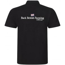 Back British Farming Men's Black Polo Top