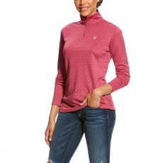 Ariat Sunstopper  Junior 1/4 Zip Rose Violet Dot