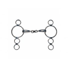 JP Korsteel French Link 3 Ring Gag Curved Mouth