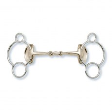 Stubben Golden Wings 3-ring Gag Bit Double Broken