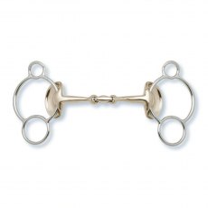 Stubben Golden Wings 3-ring Gag Bit Double Broken