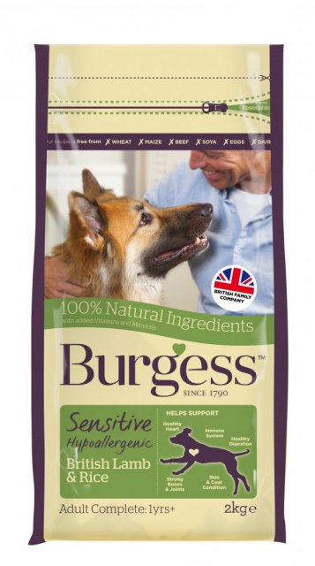 Burgess Sensitive lamb rice 2kg Dog Food Robinsons Equestrian