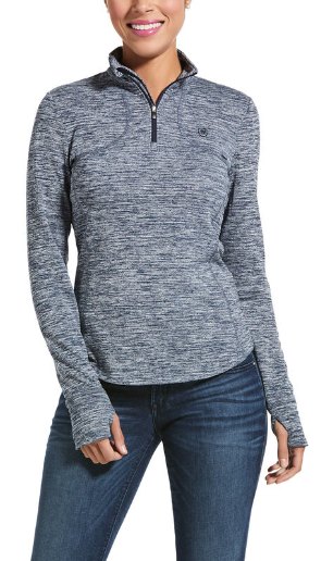 Ariat Ariat Gridwork 1/4 Zip Base Layer Dark Grey