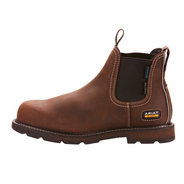 ariat men's groundbreaker chelsea waterproof steel toe work boot
