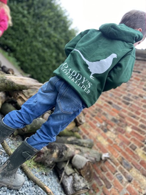 Feathers Country  Feathers Country Bottle Green Under Keeper Childrens Hoodie