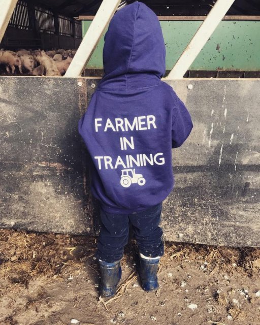 Feathers Country  Feathers Country Navy Farmer In Training Hoodie