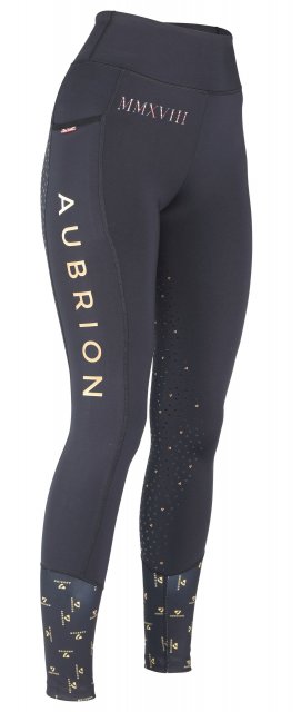 Shires Equestrian Shires Aubrion Adults Team Riding Tights Black