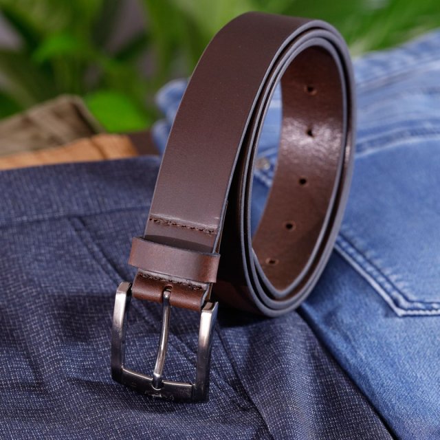 Oxford Leathercraft Charles Smith 35mm Leather Belt With Gun Metal Buckle