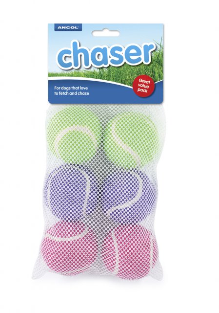 Ancol Ancol Assorted Tennis Balls - 6pk