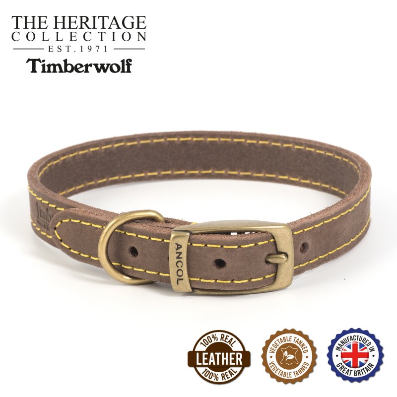 Ancol Ancol Timberwolf Leather Collar Size - 1/xs 20-26cm