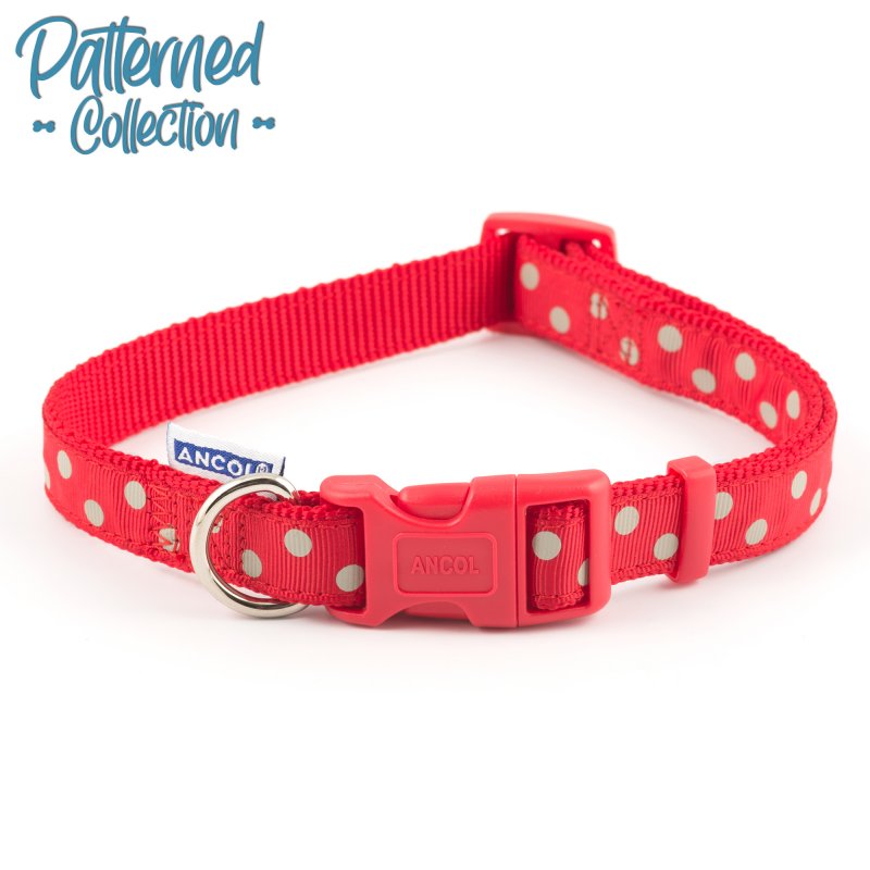 Ancol Ancol Vintage Polka Nylon Collar - 30-50cm