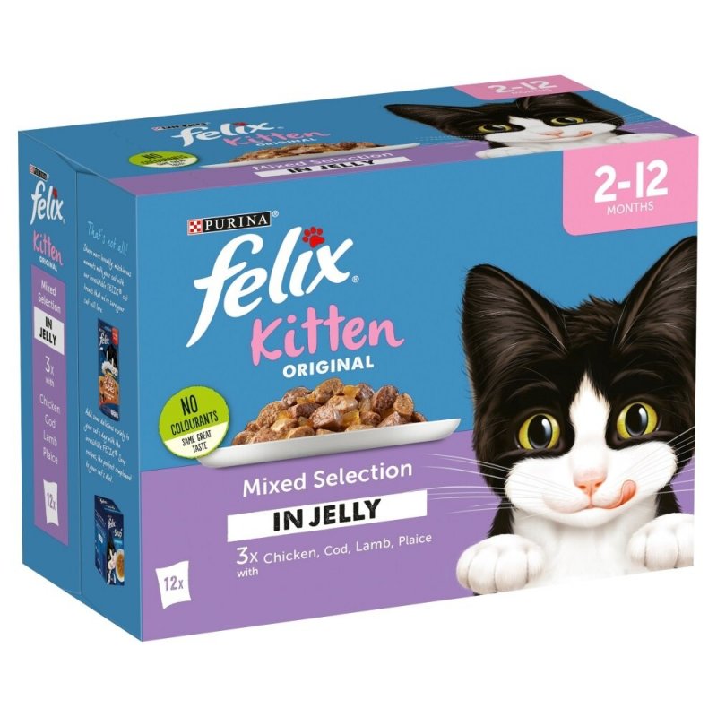 Purina Felix Pouch Kitten Mixed Chunks In Jelly - 12 X 100g