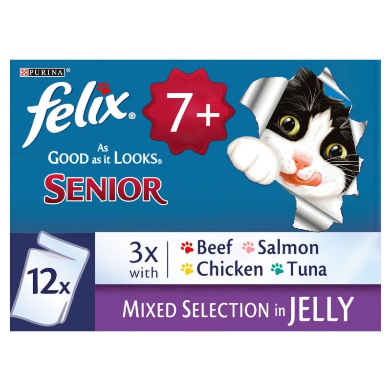 Purina Felix Senior Agail Pouches - 12 X 100g