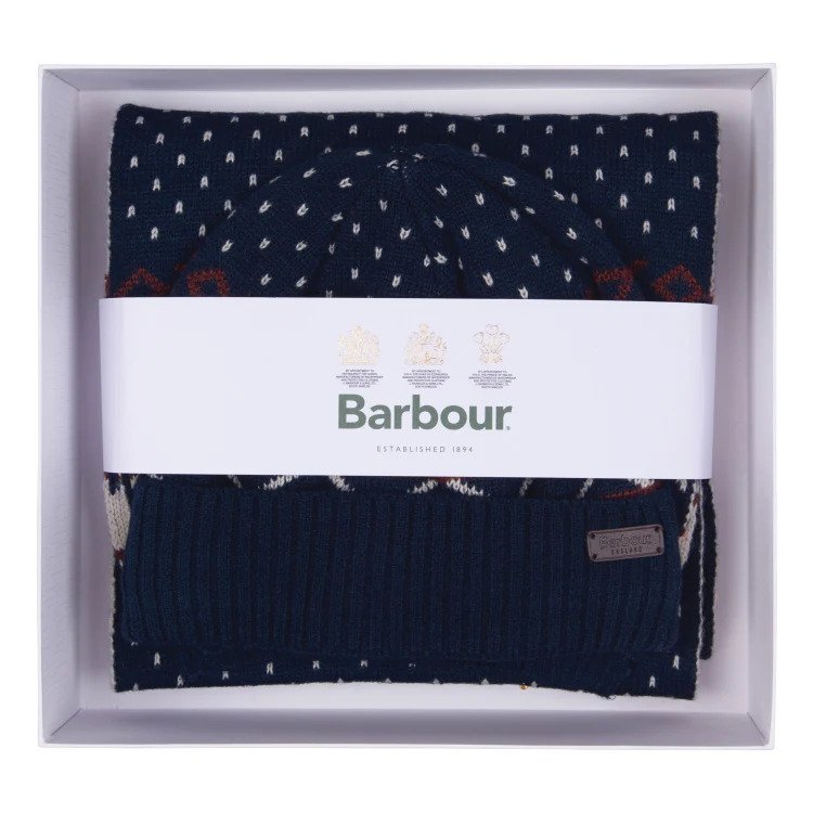 Barbour Barbour Rothbury Fairisle Beanie & Scarf Gift Set