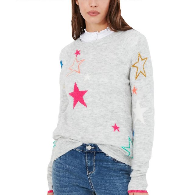 Joules Joules Chantelle Grey Marl Star Sweater