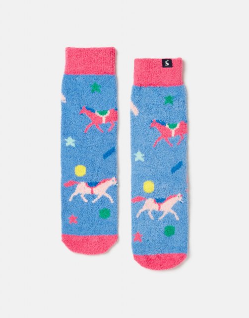 Joules Joules Fluffy Socks - Blue Horse