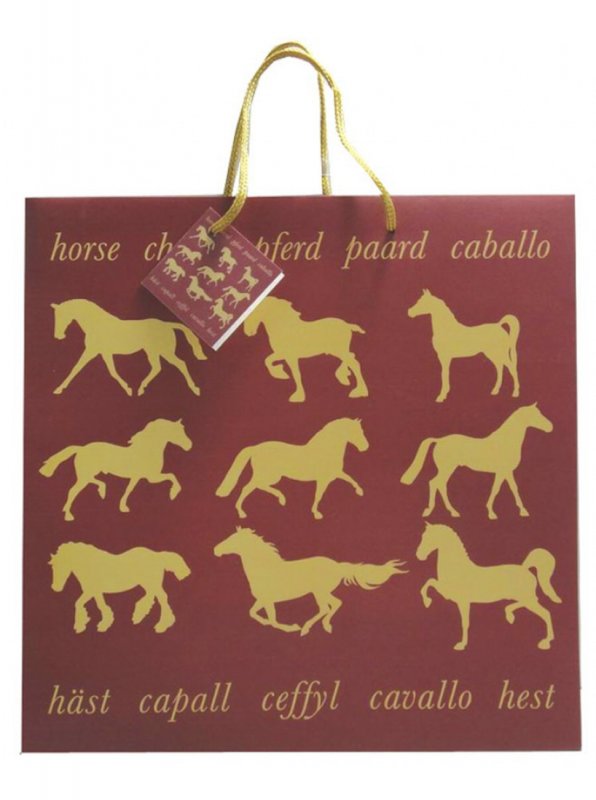 Maroon Horse Large Gift Bag